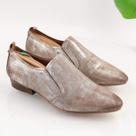 Seychelles Womens Bootie Size 8 Distress Silver Metallic Slip On Shoes Point Toe - Picture 12 of 12